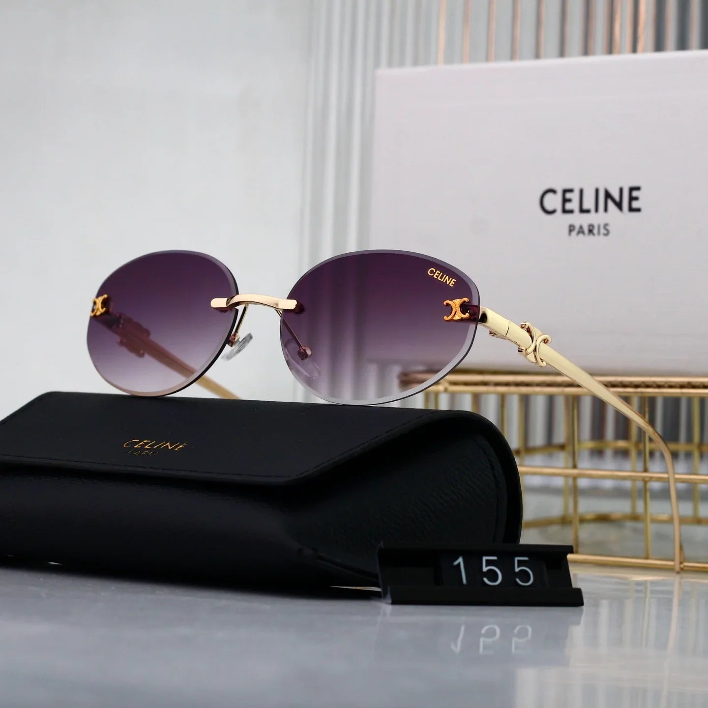Hot sale metal frameless sunglasses 155