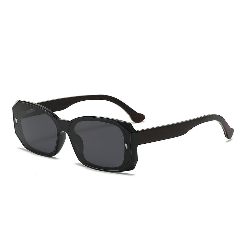 Dollger Square Wooden Temples Retro Sunglasses