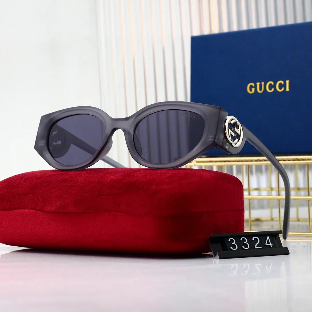 5 colors thin gold rim big logo sunglasses 546456