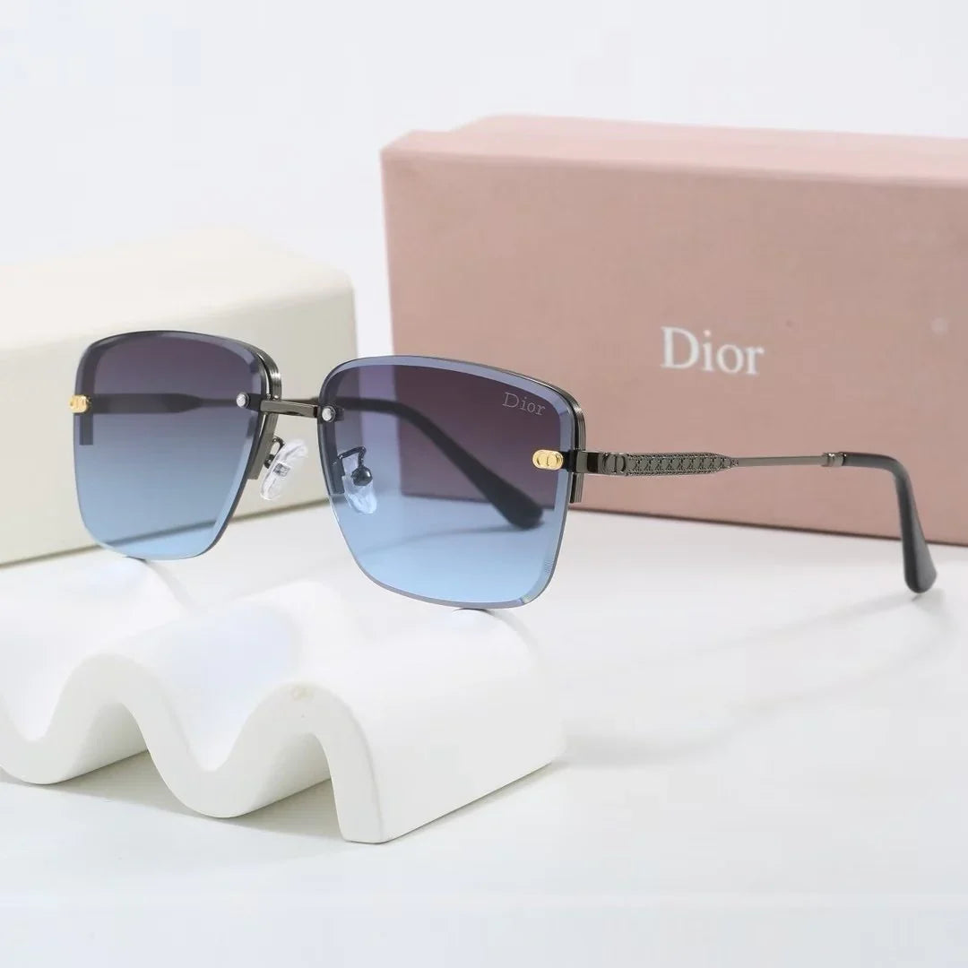 Gradient two-tone metal sunglasses