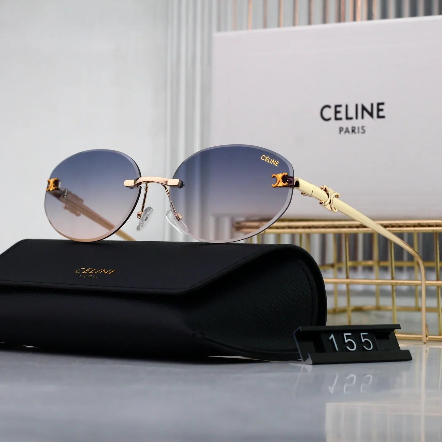 Hot sale metal frameless sunglasses 155