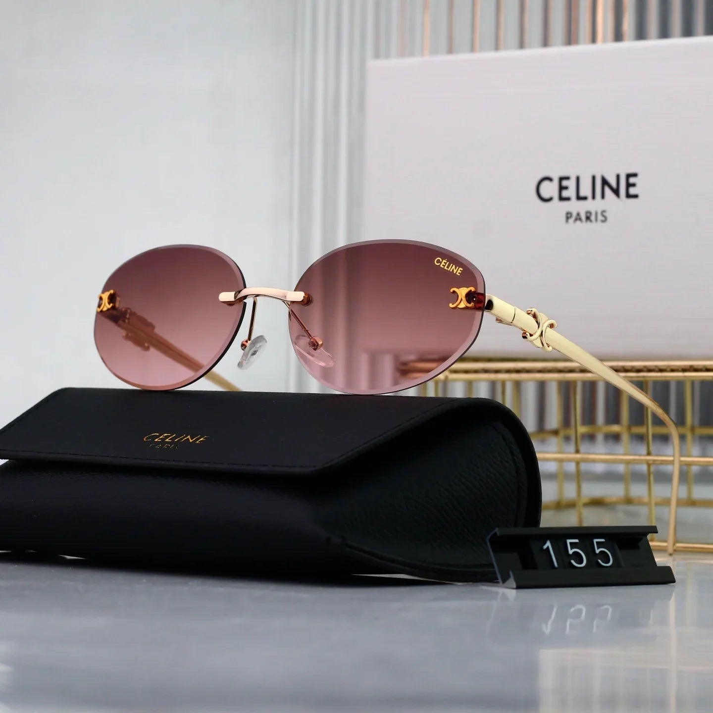 Hot sale metal frameless sunglasses 155