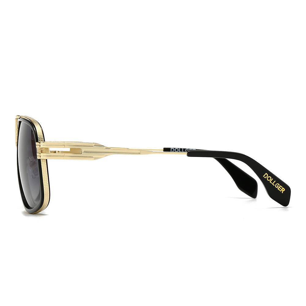 Dollger Aviator Square Black Grey Sunglasses