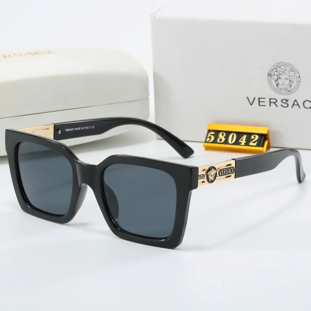 5 Color Trendy Square Frame Sunglasses  58042