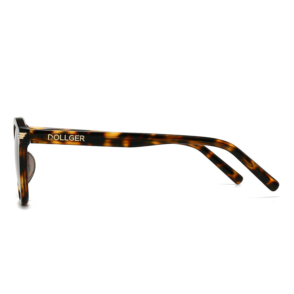 Dollger Black Retro-Vintage Round Tinted Sunglasses