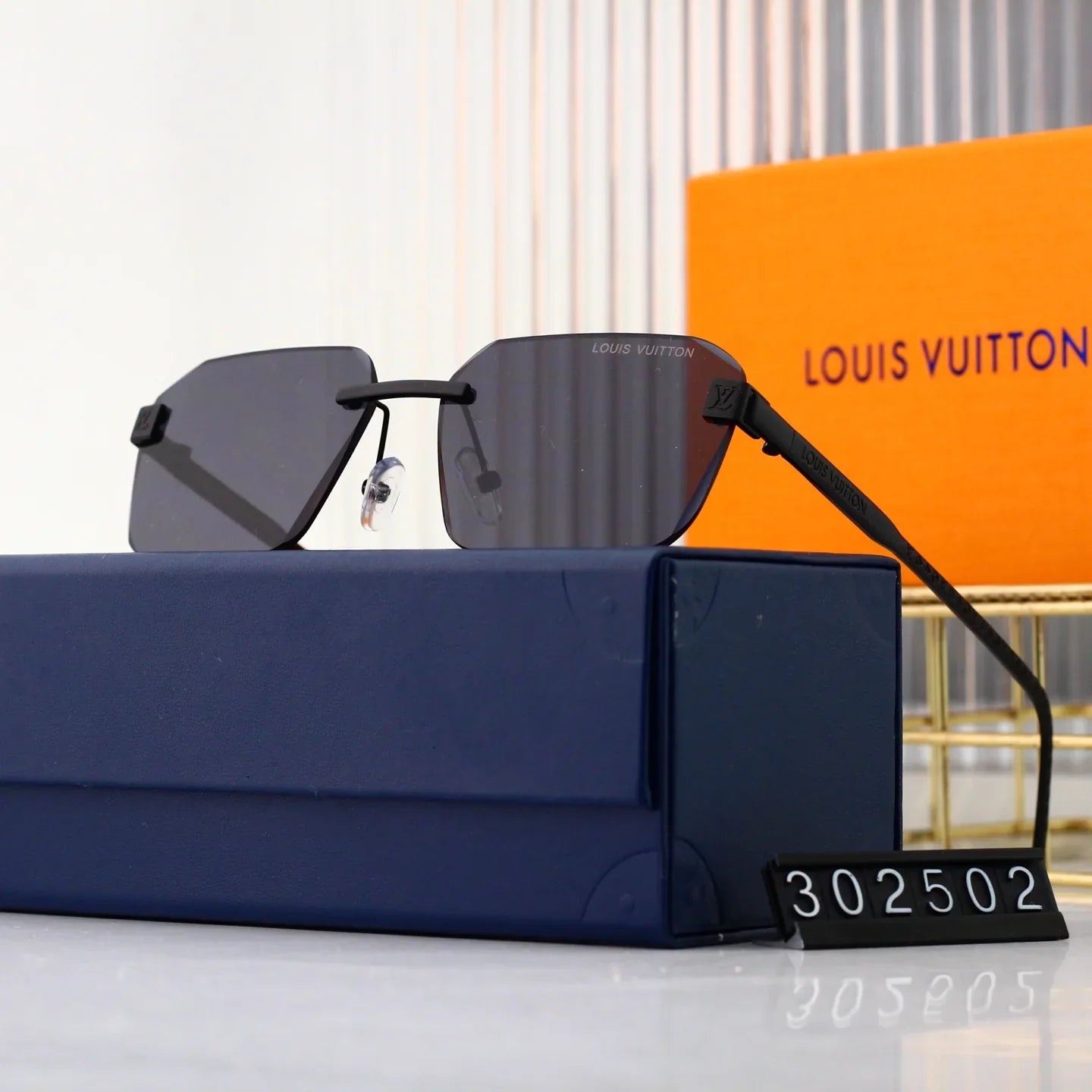 5-color thin lens metal new sunglasses 302502
