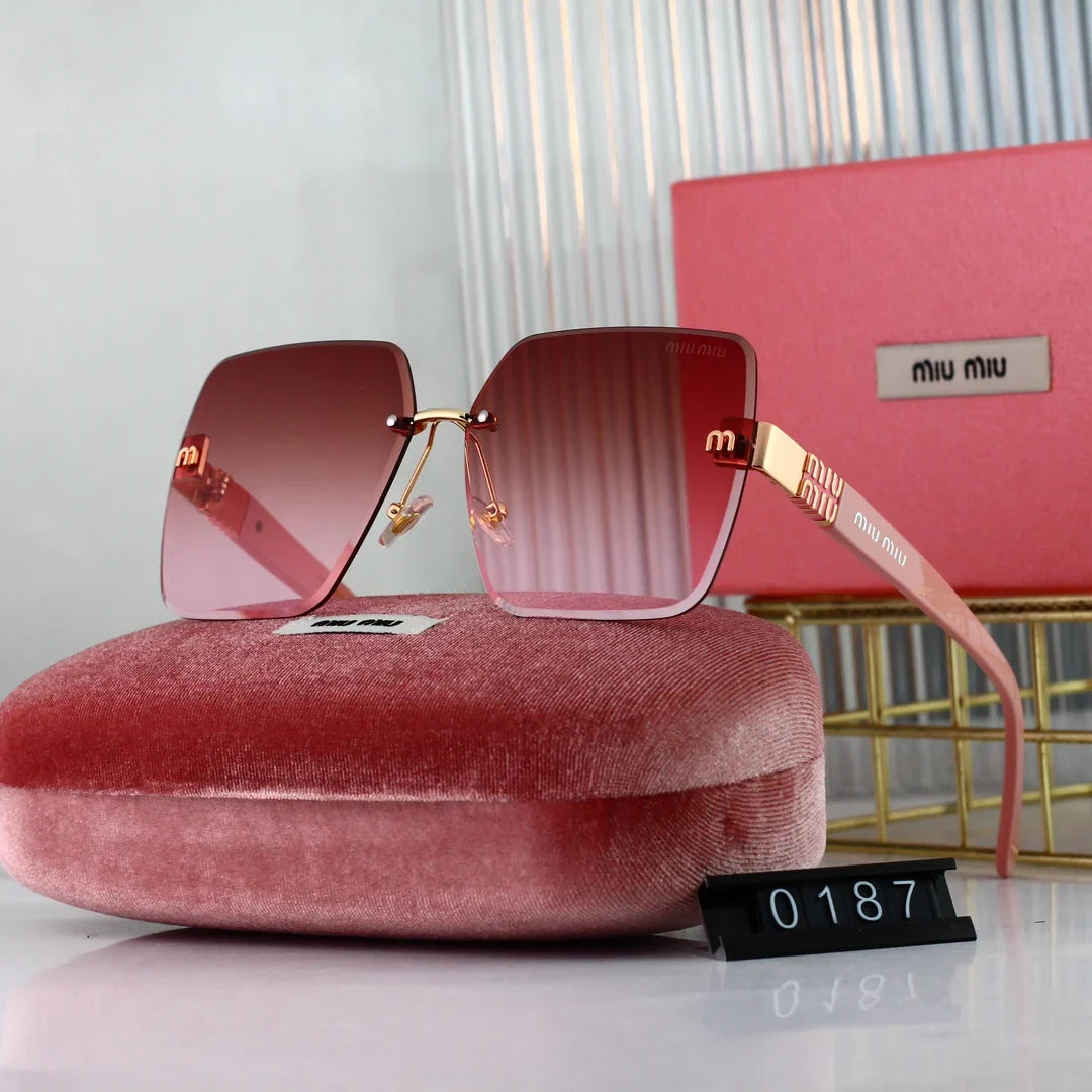 6-color high-definition lens frameless design sunglasses 0187
