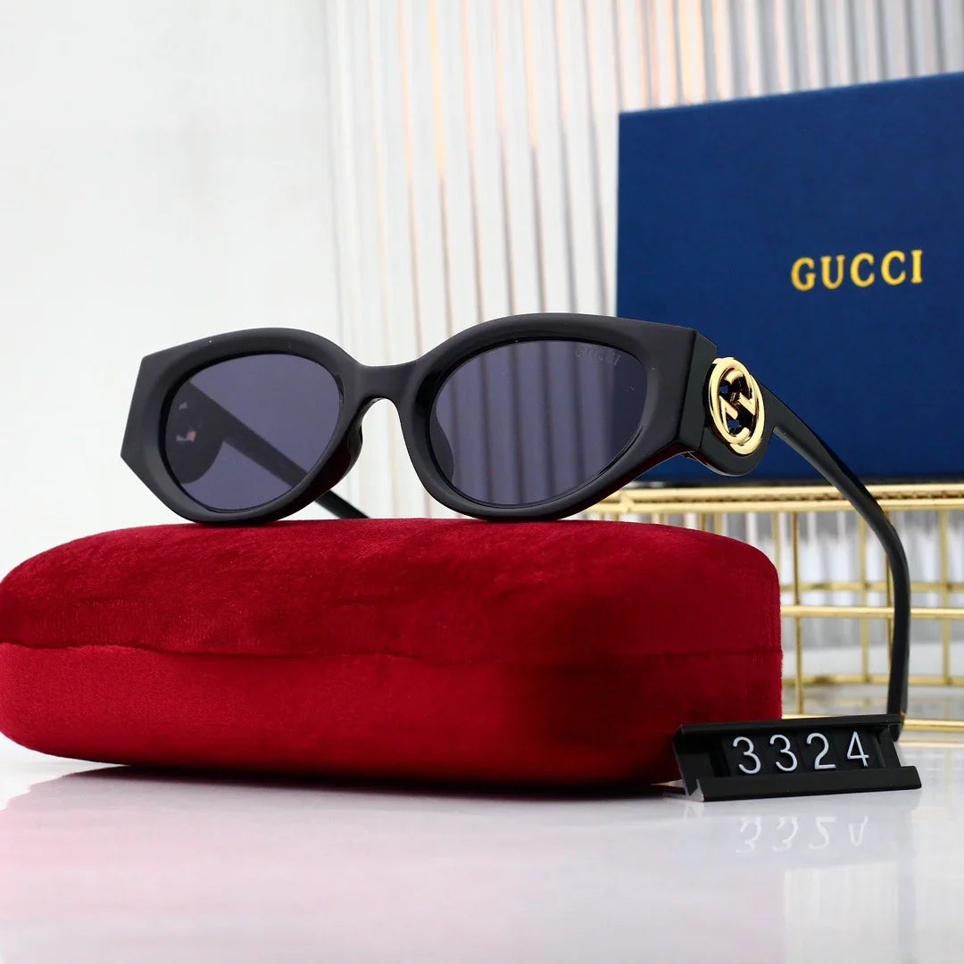 5 colors thin gold rim big logo sunglasses 546456